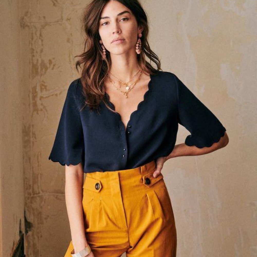 Sezane Antika Blouse in Navy